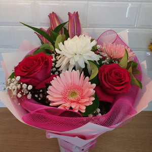 Pink and White Mixed seasonal bouquet - Gold Coast City Florist